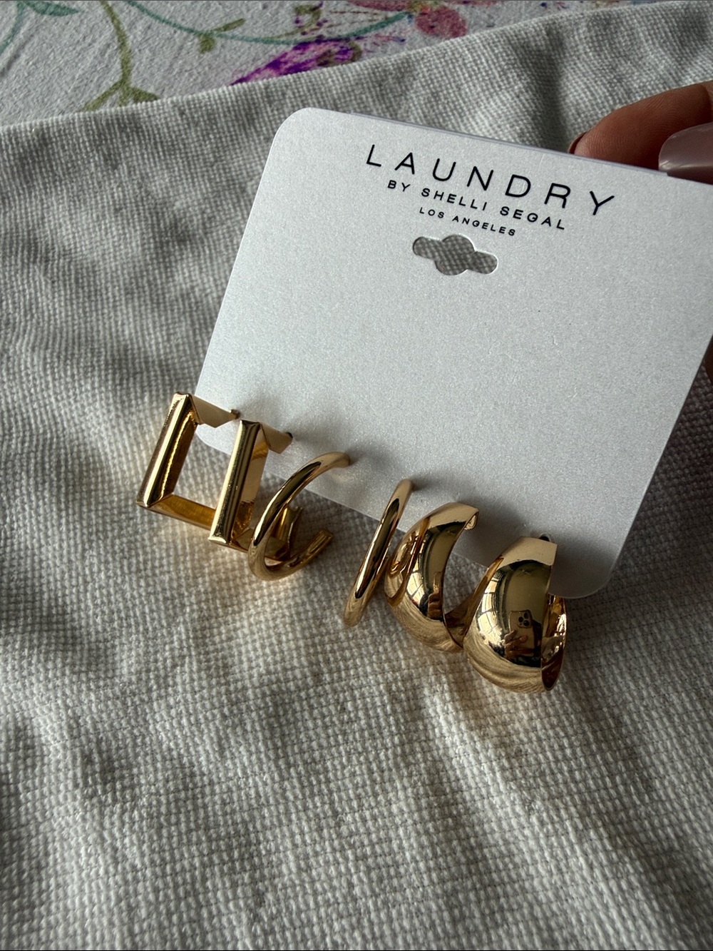 Laundry by Shelli Segal Gold Tone Statement Earring Set